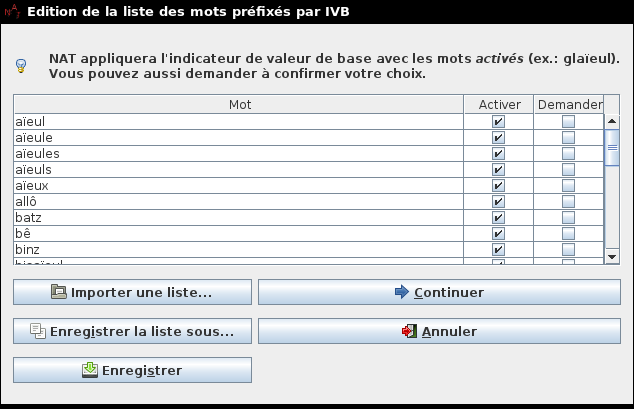 image de l'écran de choix des mots à préfixer avec l'ivb
