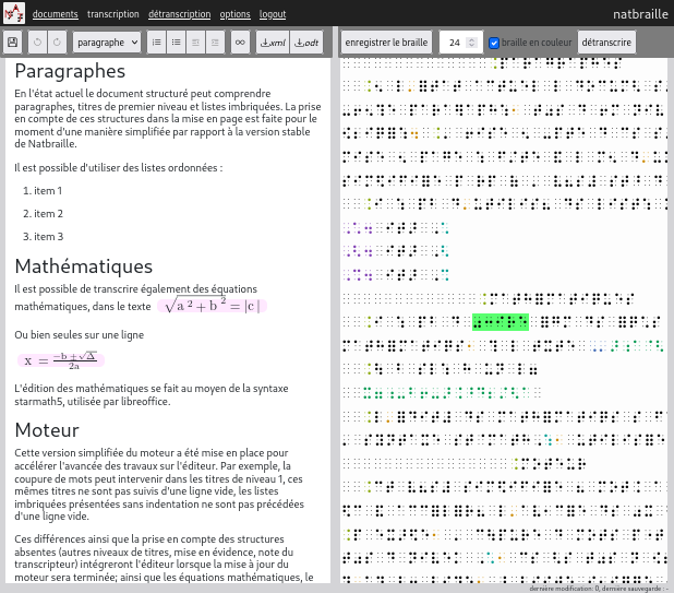 copie d'écran de natbraille 3